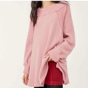 Free People Shes a Keeper Vented-Hem Tunic Sweater